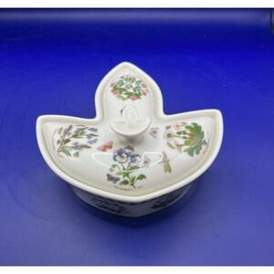 Portmeirion Botanic Garden Trinket Box w/ Leaf Shaped Dish Susan Williams-Ellis